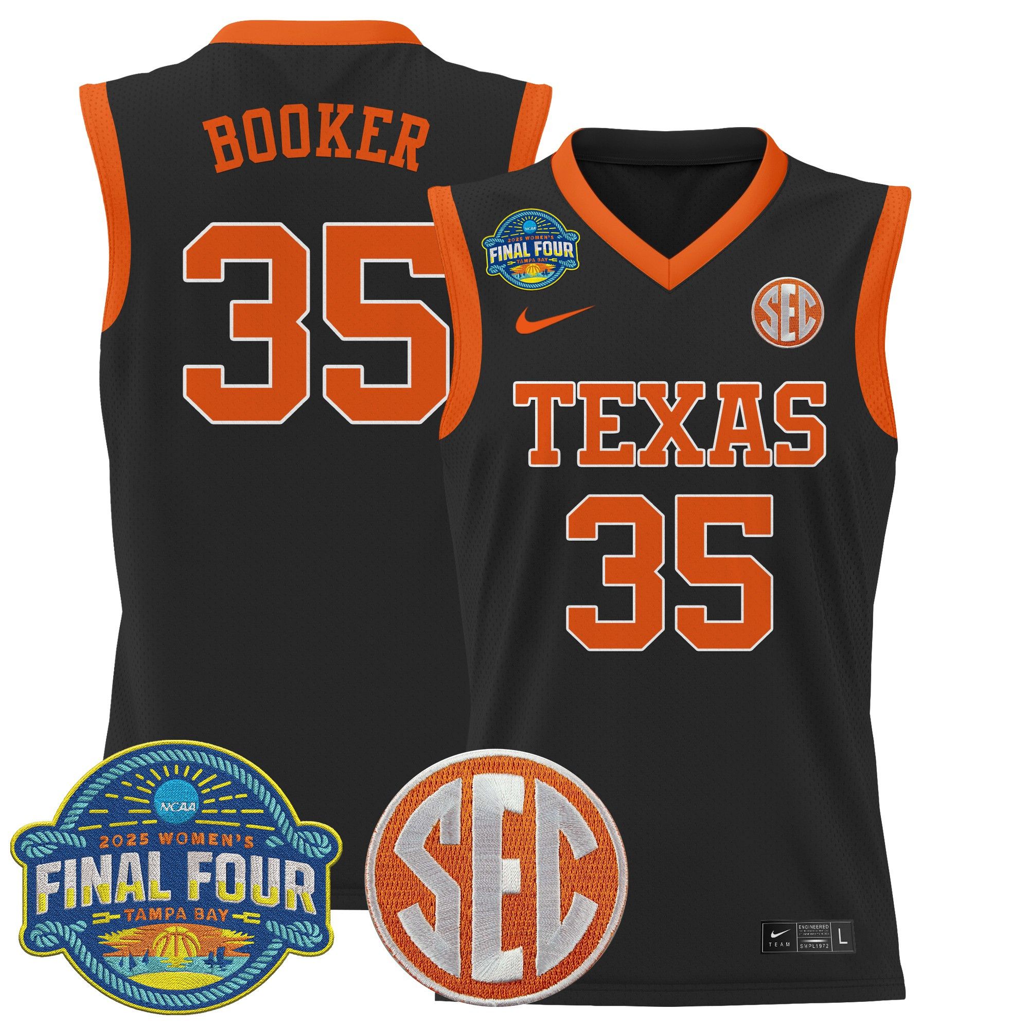 Men Texas Longhorns #35 Booker Black Nike 2025 Final Four Patch Lightweight Basketball NCAA Jersey